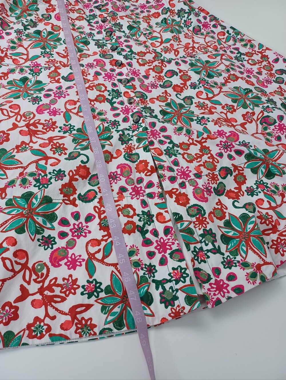 Saloni Zoey Floral Midi Dress Size 6 Cotton Sleeveless Pockets Button Front - Picture 14 of 16